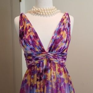 Maxi, polyester dress by Aidan Mattox, size 6